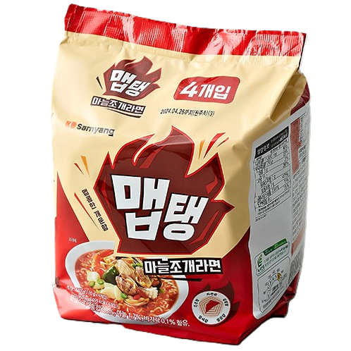 맵탱 마늘조개라면 110g,4p 🌶️🌶️🌶️