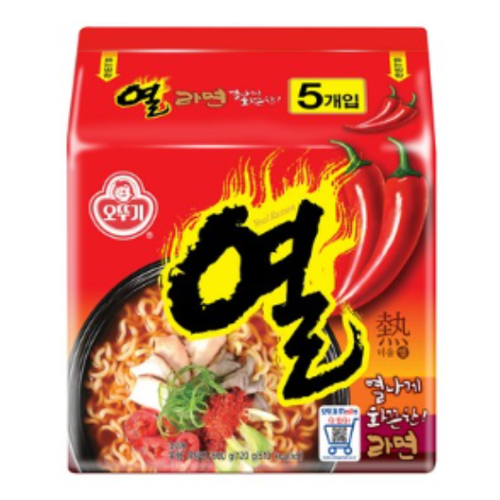 열라면 120g,5p🌶️🌶️🌶️🌶️
