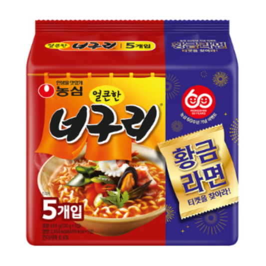 얼큰한 너구리 120g,5p🌶️🌶️🌶️
