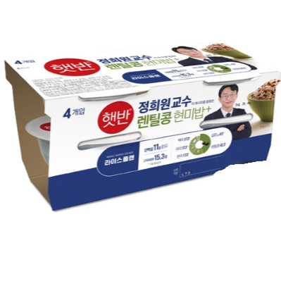 [햇반]라이스플랜 렌틸콩현미밥 190g,4개