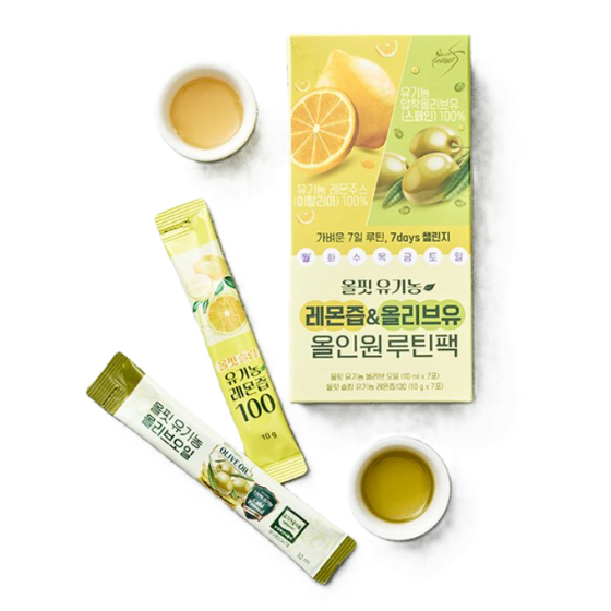 [올핏] 유기농 레몬즙&올리브유 올인원 루틴팩 (7포+7포) 10g × 14개입